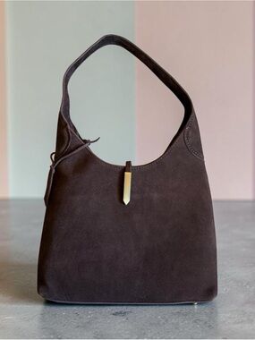 Dark Brown Suede Shoulder Bag